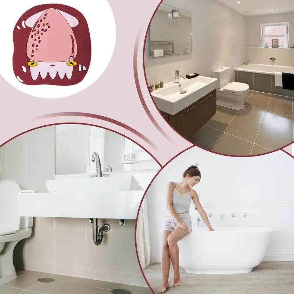 2PCS Cartoon Hair Catcher Soft Shower Suction Cup Cute Sink Strainer  Bathroom
