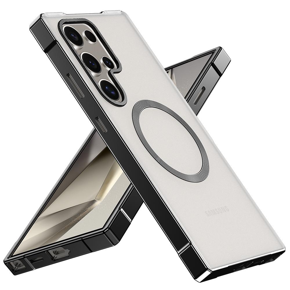 

for Galaxy S25 Ultra Matte Cover, Metal Frame Slim Compatible with MagSafe Shockproof Phone Case for Samsung Galaxy S24 Ultra TPU&CASE&Galaxy S24 Ultra