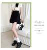 2024 Summer Plus Size High-Waist A-line Skort - Black Midi with Slit