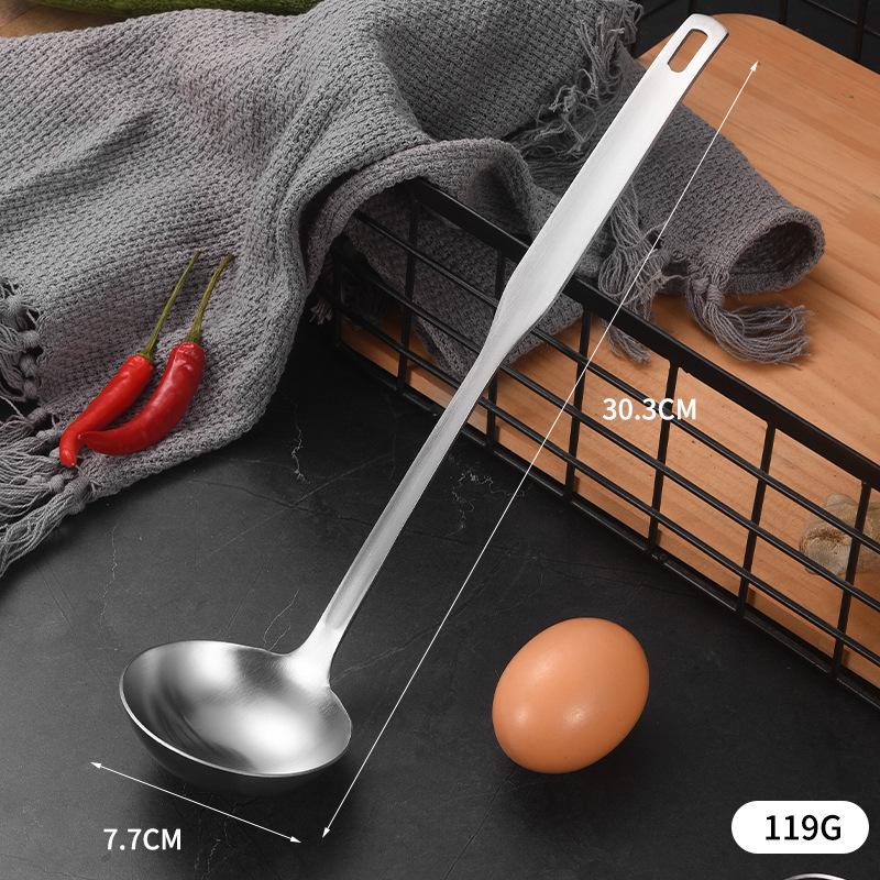 304 Stainless Steel Large Soup Ladle, Long Handle Skimmer, Porridge, and Congee Spoon for Household Use