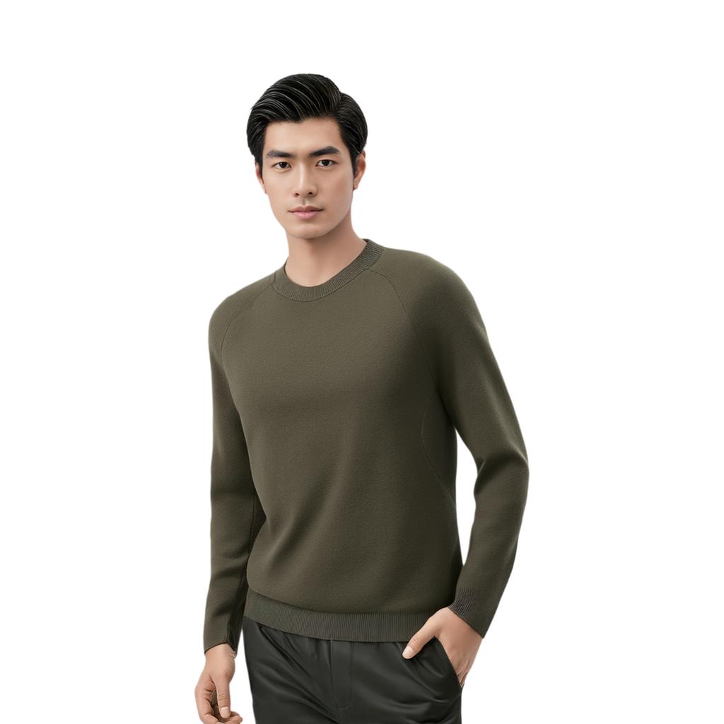 FILA Golf Series Simple Fashion Classic Sports Leisure Comfortable Versatile Long Sleeve Knit Sweater Men tops Caramel A11M615219FBN