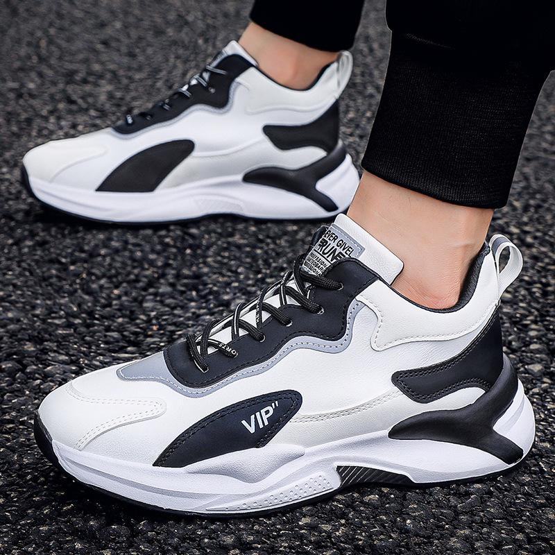 Men's Shoes Autumn New Versatile Casual Trend White Shoes Sports Platform Non-slip Running Dad Shoes