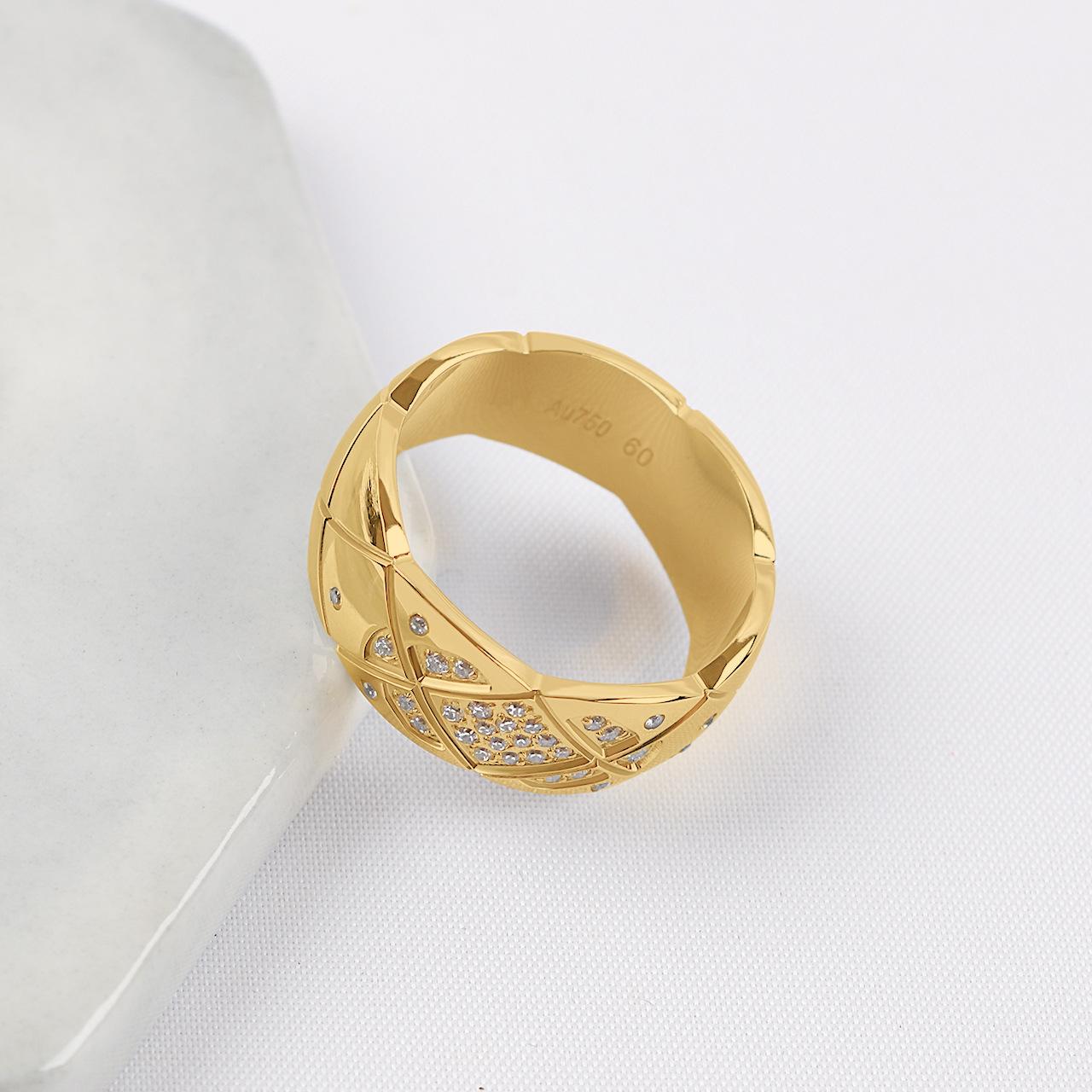 Rhombus Ring with Diamonds 18K Gold Ring Fashionable Exquisite Women s Jewelry Wear Accessories 2026 no. 5