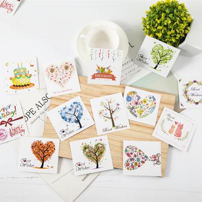 50 Stück Verschiedene Mini-Grußkarten mit Botschaft und Wünschen für Dankeschön, Glückwünsche, Jahrestag, Hochzeit, Muttertag