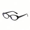 1/2pcs  New Small Frame Oval Anti-Blue Light Glasses For Women Trendy Clear Lens Transparent Glasses Luxury Black FrameGlasses