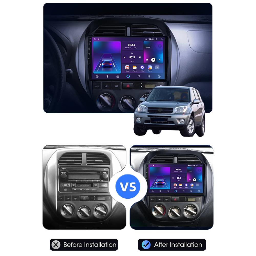 Android Car-Play Autoradio Voor Toyota RAV4 2003-2005 Multimedia Speler Head Unit Stereo GPS Navigatie BT WIFI,2+64GB