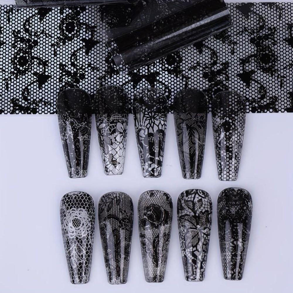 Laser Nail Foils Lace Design Nail Art Stickers Professional Nail Decorations  Manicure DIY