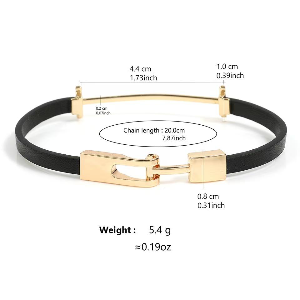 I-shaped Buckle Zinc Alloy Bracelet for Women, Fashionable Hot-selling Simple and Versatile Bracelet Accessories Gifts