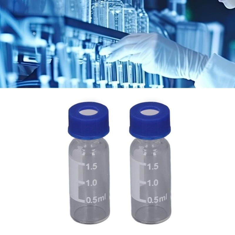 100 Pezzi Flaconi Campione da 2 ml in Vetro Trasparente con Tappo a Vite, Area per Scrittura e Scala, per Laboratori e Prodotti di Bellezza