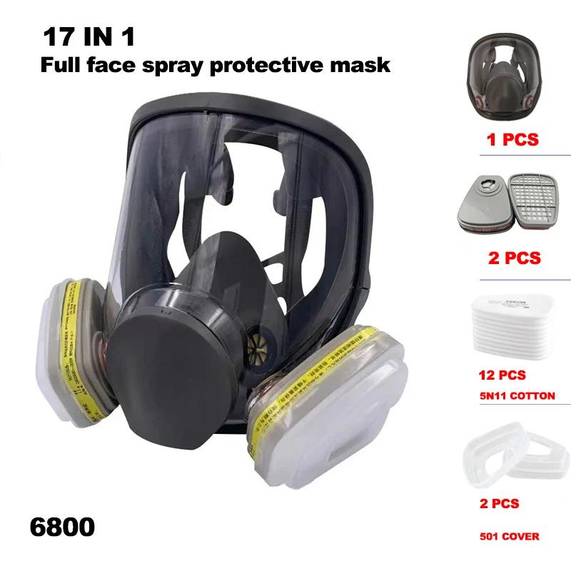 Máscara de Gas 6800 de Cara Completa Máscara Protectora contra Aerosoles Máscara de Gas Industrial Respirador Máscara de Gas de Nuevo Tipo Protección contra Formaldehído
