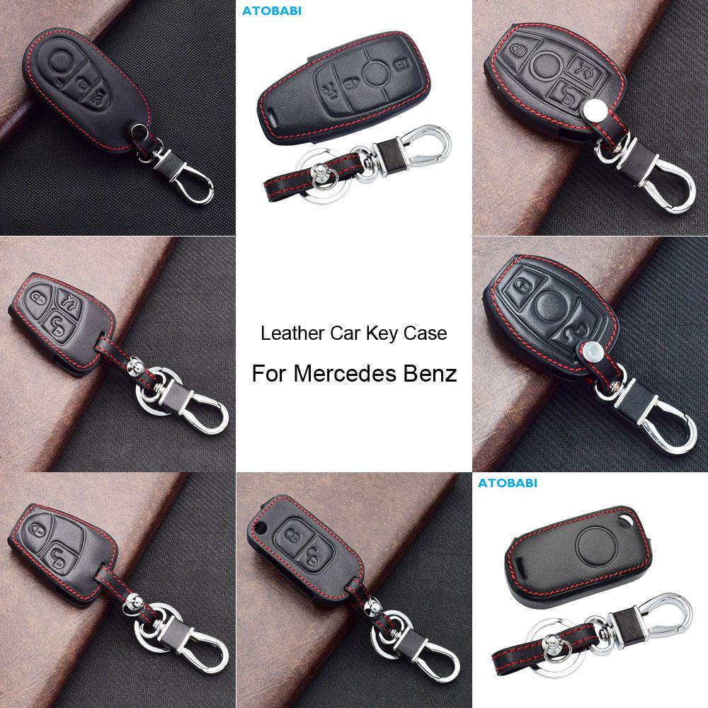 Leather Car Key Cover Bag For Mercedes Benz A B C E G S R Class AMG W213 W223 W206 W222 E200 E300 Remote Control Fobs Shell Protector Case