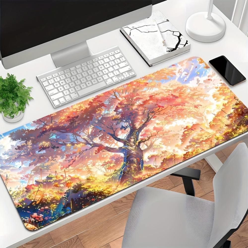 AnimeStyle Autumn Forest Pattern Table Mat AntiSlip Gaming Table Mat Tapis De Souris Desk Organizers And Trays Desk Mat