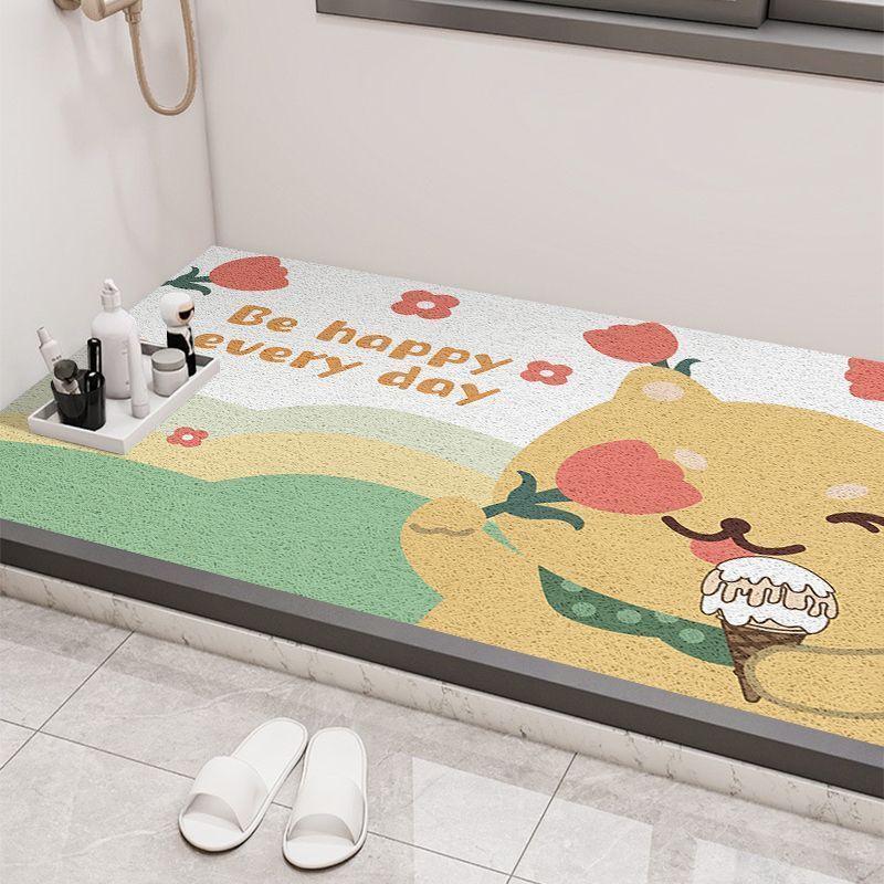 Cartoon Bathroom Floor Mats  Shower Room  Hollow Permeable Anti-slip Foot Mats  Easy To Repair  Cut Wire Ring Mats