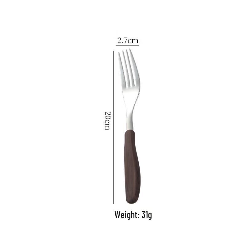 abay Wood Grain Handle Retro Flatware