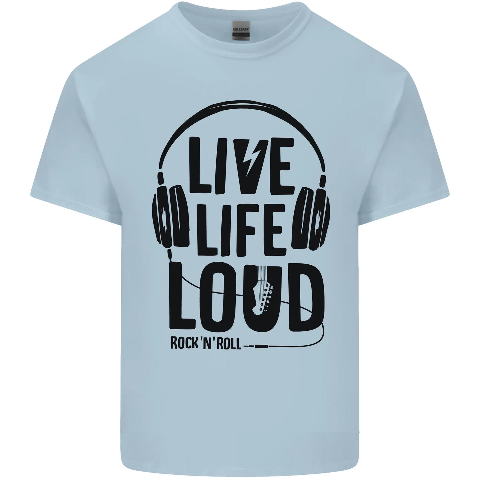 Live Life Loud Rock n Roll Guitar Music Kids T-Shirt Childrens 4XL