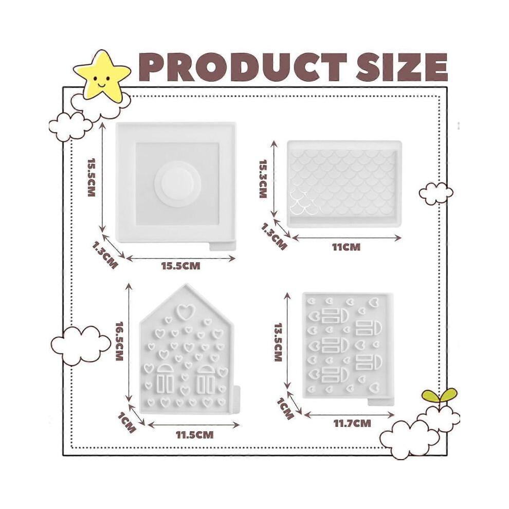 Silicone Moulds Casting Moulds 3D Houses Silicone Mould, Houses 3D DIY Silicone Mould House Casting Moulds Houses Candle Holder Plaster for Casting
