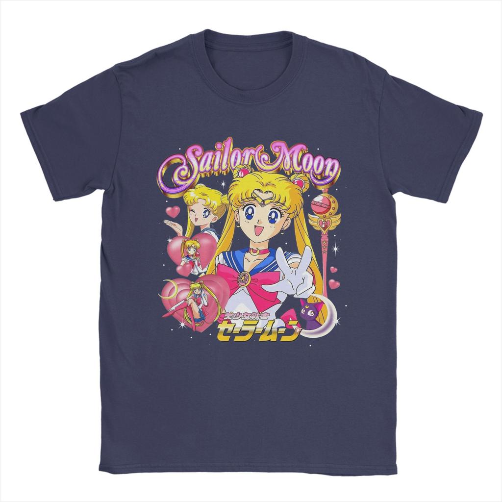 Mens TShirts Sailors Moons Awesome Pure Cotton Tees Short Sleeve  T Shirt Round Neck Clothing Unique