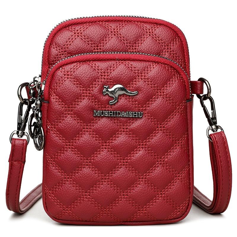 Embroidered Thread Rhombus Women's Bag New Fashion Rhombus Classic Versatile Mobile Phone Bag Simple Niche Shoulder Messenger Bag