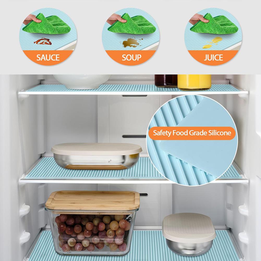 Silicone Lining Drawer Pad Washable Non-Slip Refrigerator Mats Cupboard Shelf Liners Drawer Covers Pads Table Placemats