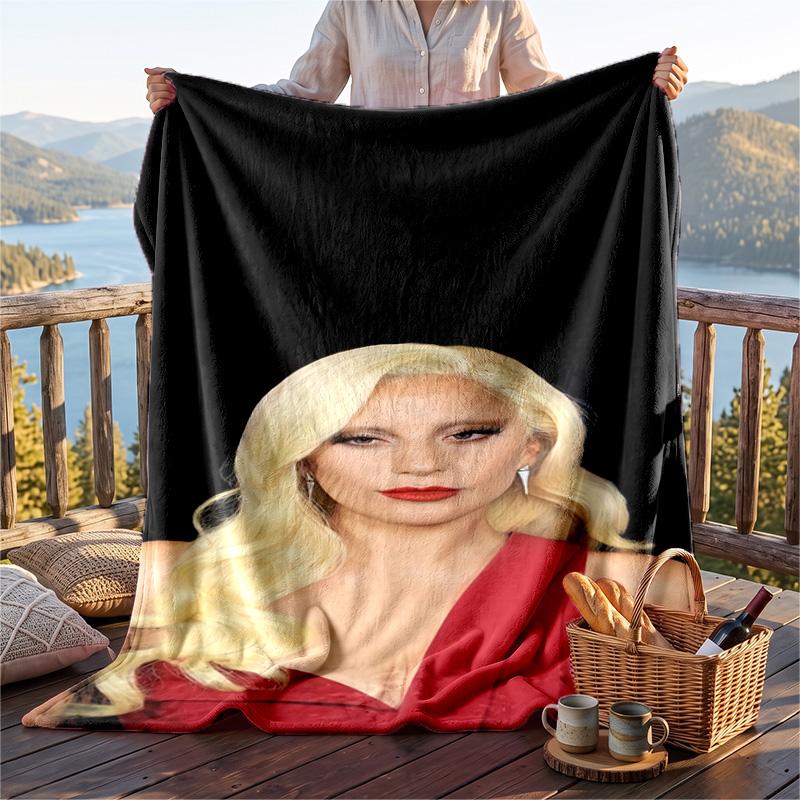 Warm Flannel Throw Blanket,Lady Gaga Lightweight Cozy Blanket For Bed Sofa And Daily Use