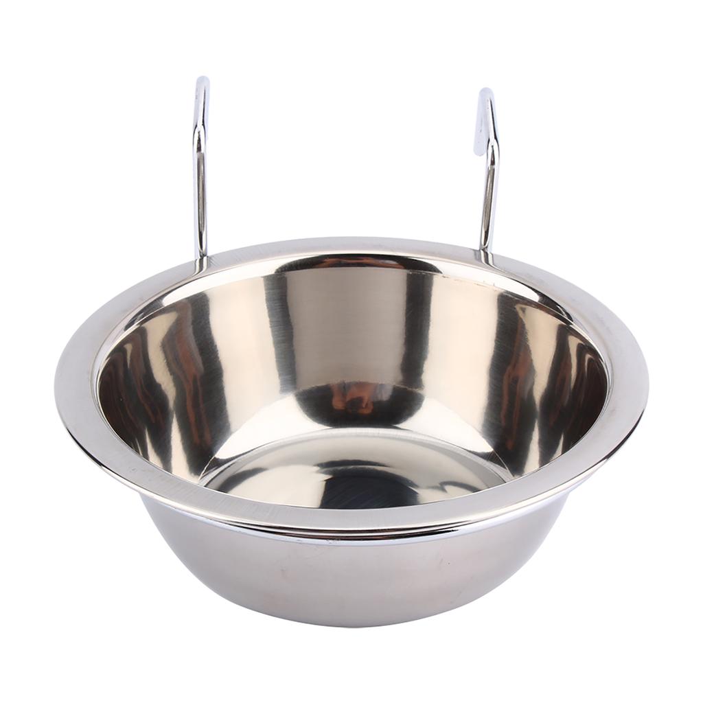 Hook On Feeding Dog Bowl Pet Rabbit Bird Dog Puppy Food Water Cage Cup Clamp Holder (S)