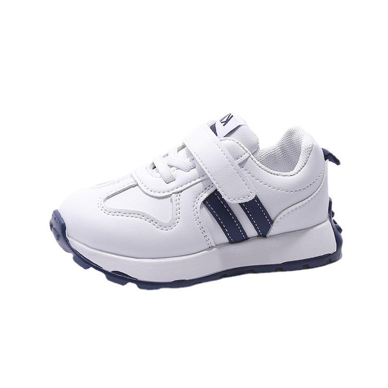 Children's Running Shoes - Soft Sole, Two-Stripe, Breathable, for Boys and Girls Aged 1-6.