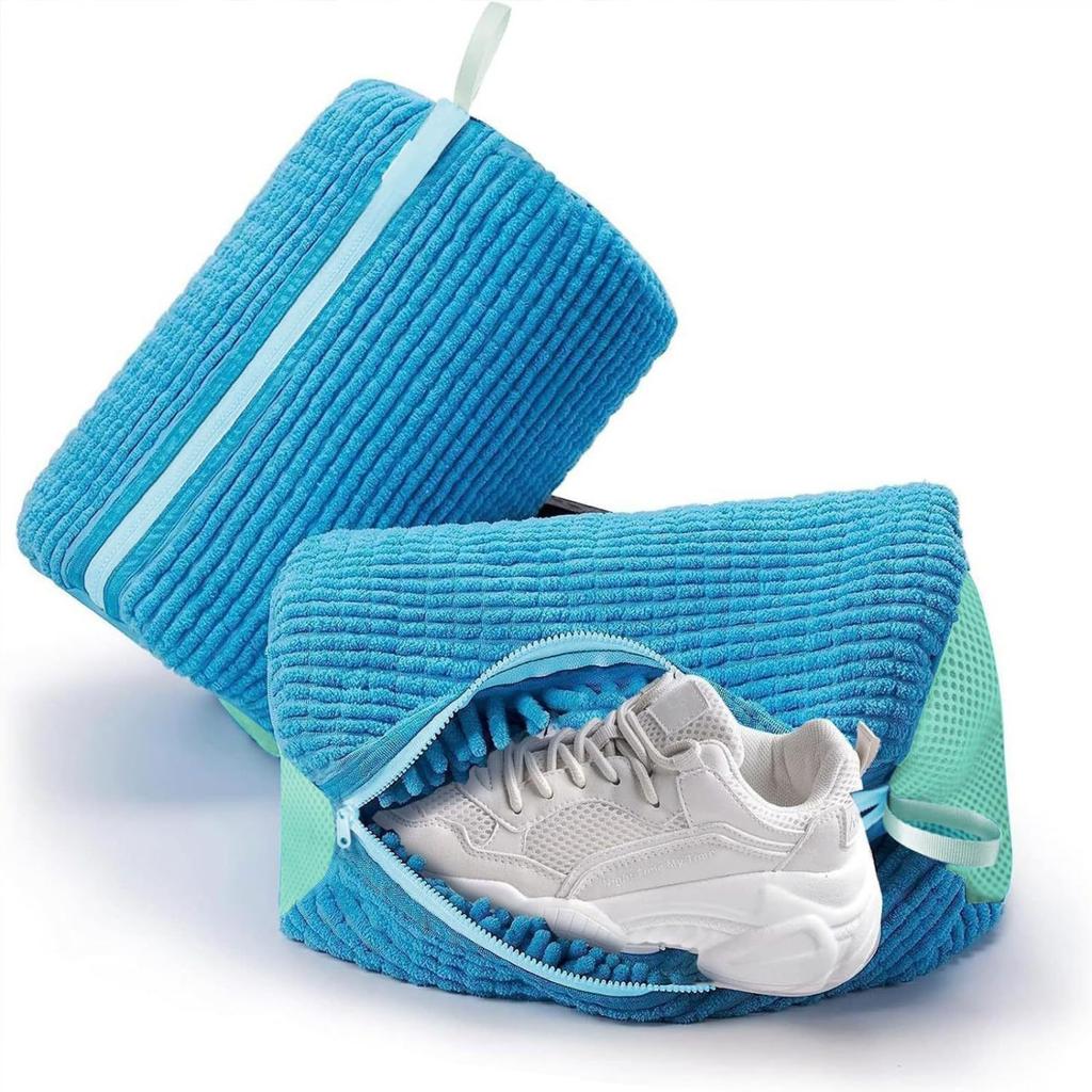 Wash Shoes Bag Padded Net Laundry Shoes Protector Fluffy fibers Polyester Washing Shoes Machine Laundry Bag Drying Bags Zipper