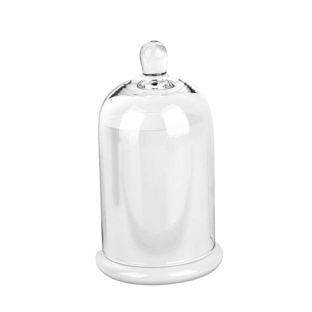 Cloche Glass Dome Candle Holder with Top Handle for Candy Nuts Aroma Stones