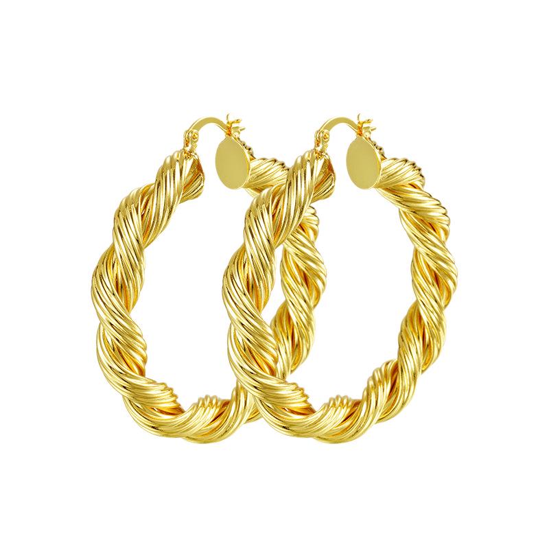Chic Golden Geometric Hoop Earrings: Stylish and Charming Commuter Gift for Women