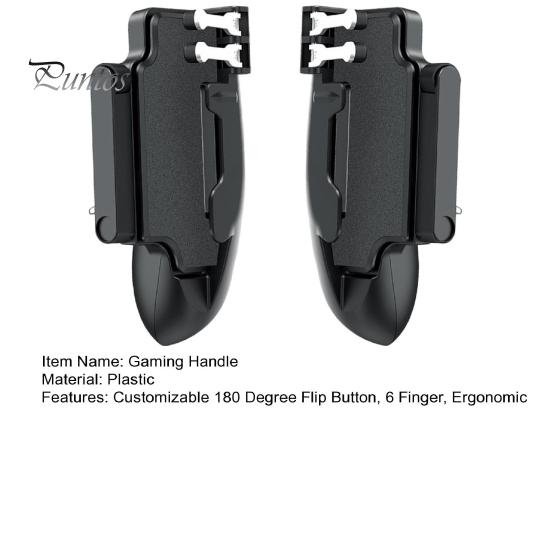 Conductive Rubber Buttons 1 Pair Gaming Handle for Tablet, 6 Finger Game Joystick Trigger Handle, Anti-Slip Gamepad Controller Accessory Mobile