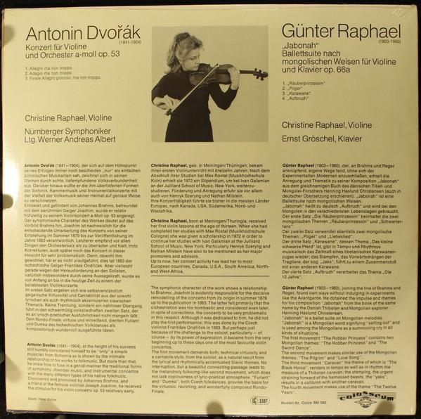 

LP Record ANTONN DVOK GNTER RAPHAEL C Konzert Fr Violine Und Orchester a SM582 Colosseum Germany Classical Used