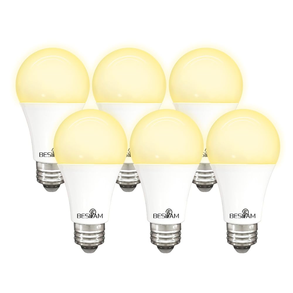 BESLAM LED Light Bulbs, Dimmable, E26, 60W Equivalent, 10W, Warm White, 2700k, High Brightness, 810 Lumens, Wide Beam Spread, Ideal for Hallways,