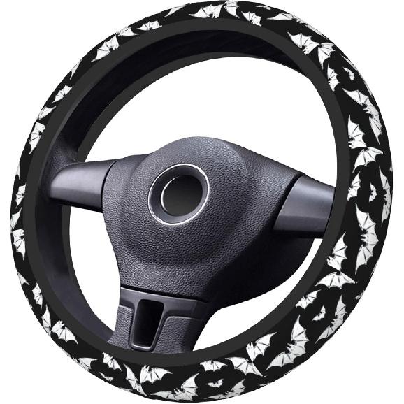 Halloween Bats Car Steering Wheel Cover Universal 15 Inches Anti-Slip Breathable Sweat Absorption Neoprene Car Accessories