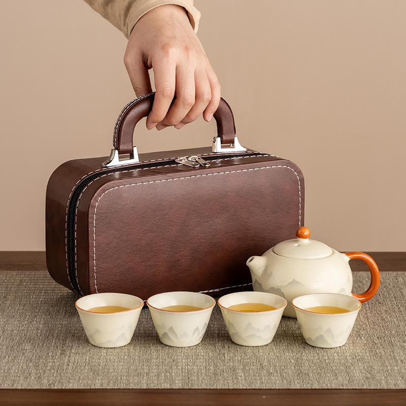 Ru kiln tea set ceramic kung fu tea set household high-end tea tea cup holiday gifts business gifts