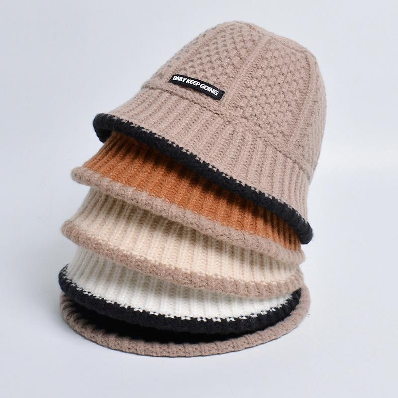Women Winter Bucket Hat Warm Knitting Fisherman Cap Casual Foldable Panama Hat Lady Knitted Hat Fashion Newsboy Caps