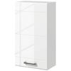 Wall-mounted MDF bathroom cabinet with 3 shelves and an adjustable top shelf. 37x22.5x70cm. White
