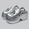 Fashion Women Slippers Platform Metal Decoration Sandals Wedges Shoes Outdoor Clogs Thick Sole Slipper Ladies Flip Flops Garden Shoes