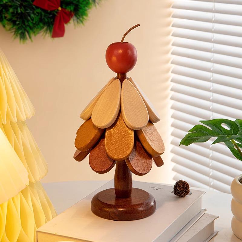 Wooden Tree Coaster: Solid Wood Heat-Resistant Drink Placemat, Home Decor, Christmas Gift