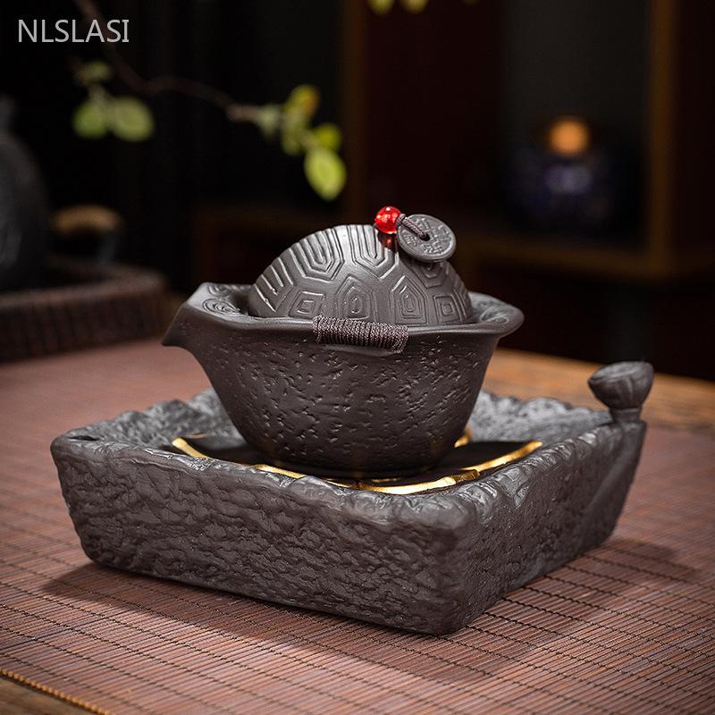 100ml Yixing Purple Clay Teapot Raw Ore Purple Mud Turtle Shell Hand Grab Pot Household Zen Tea Infuser Handmade Filter Tea Pot