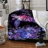 Sea Turtle Floral Design Home Customize Your Name Blankets Soft Cozy And Lightweight For Yearround Use Perfect For Picnics Sofa Relaxation Office
