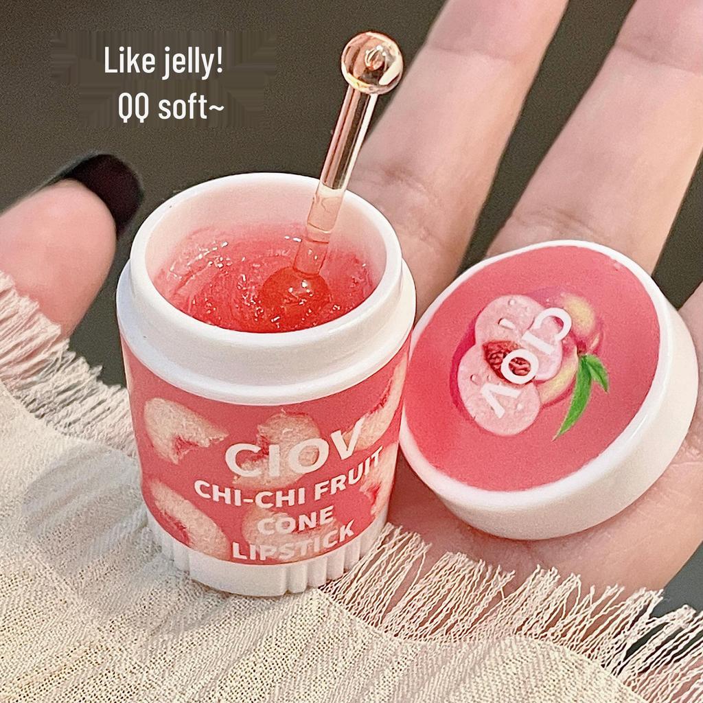 CIOV Strawberry Ice Cream Cone Lip Balm - Honey Flavored, Moisturizing & Hydrating Lipstick