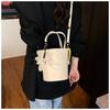 Mini Handbag With Flower Pendant Women's 2025 New Fashion Mobile Phone Bag High-end Small Exquisite Crossbody Bucket Bag