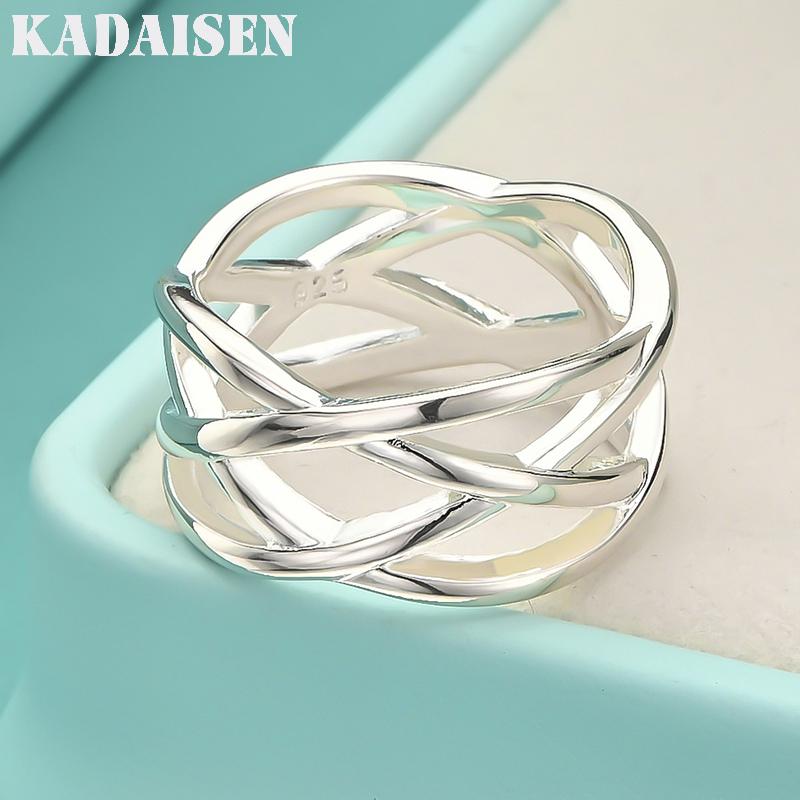 Heiße Mode Exquisiter 925er Sterlingsilber Netzförmiger Ring Klassische Modelle Raffinierter Luxus Silberschmuck R010
