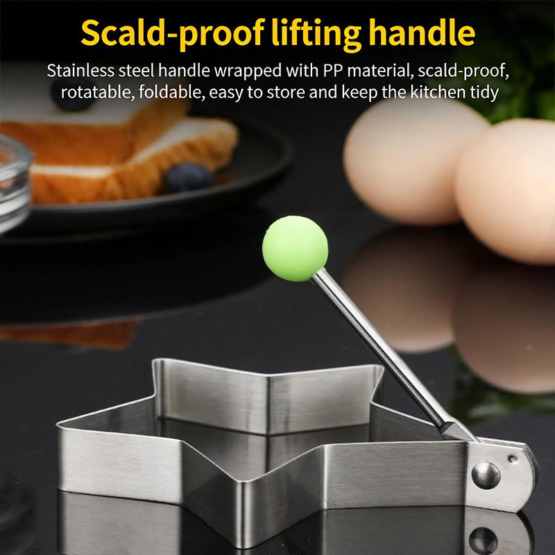 Stainless Steel Egg Frying Mold Diy Egg Frying Model Egg Frying Tool Heart-Shaped Mold Pancake Maker