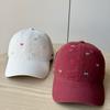 Korean Cute Embroidered Bow Yellow Baseball Cap Women's Spring Summer Face Small Cap Simple Versatile Travel Sun Baseball Cap
