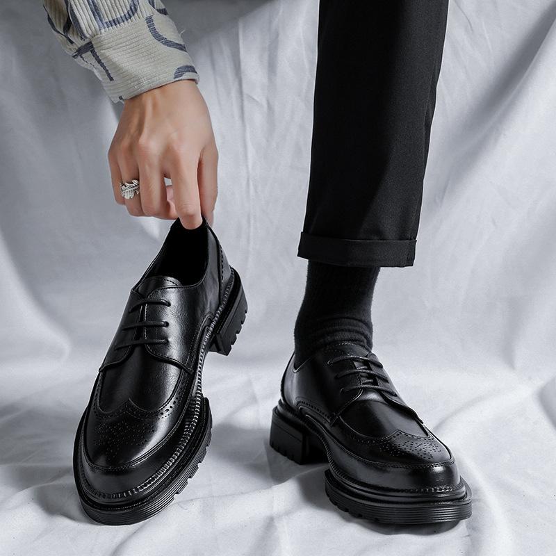 A Hair Generation Men'S Brock Leather Shoes Business Dress Casual Shoes British And Korean Version Groom'S Wedding Shoes 1376-R