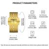 YaLaLuSi Women's Quartz Water-Resistant Watch: Luxurious Gold Square Fashionable and Elegant Bracelet Watch Gift Reloj Mujer