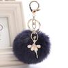Cute Accessories Gifts Fake Rabbit Fur Ball KeyChain Pompom Key Chain Key Rings Ballet Angel Girl Pompon Bag Jewelry Gifts