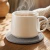 Round Woven Straw Coasters Set of 5 with Storage Frame 18cm Diameter Natural Fiber Drink Coasters for Home Kitchen Table Protection