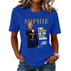 Unisex Casual Letter Print Neck Short Sleeve T-Shirt for Everyday Wear